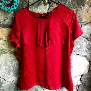 East 5th Red frilly polyester top size XL